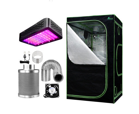Indoor Outdoor Plant Grow Tent with Grow Light & Filtered Vents - complete grow tent package - grow tent with carbon filter - led grow lights - 9