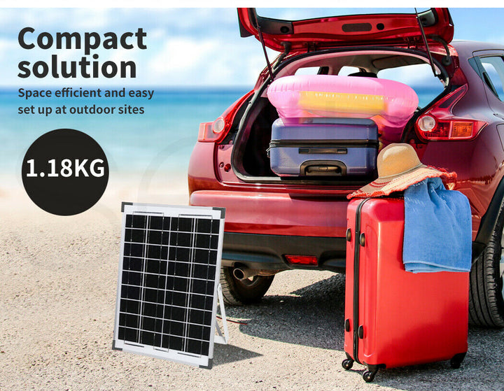 Portable Solar Panel Kit (10W 12V +10A Solar Panel with regulator) Perfect for Camping