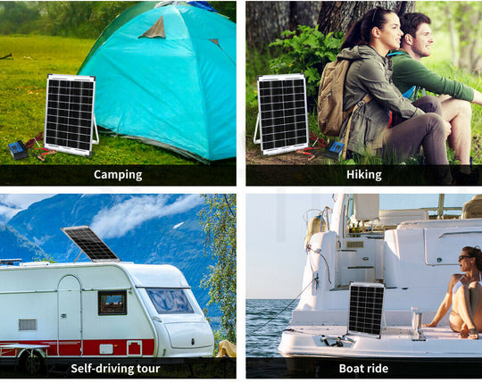 Portable Solar Panel Kit ( 10W 12V +10A Solar Panel with regulator ) Perfect for Camping