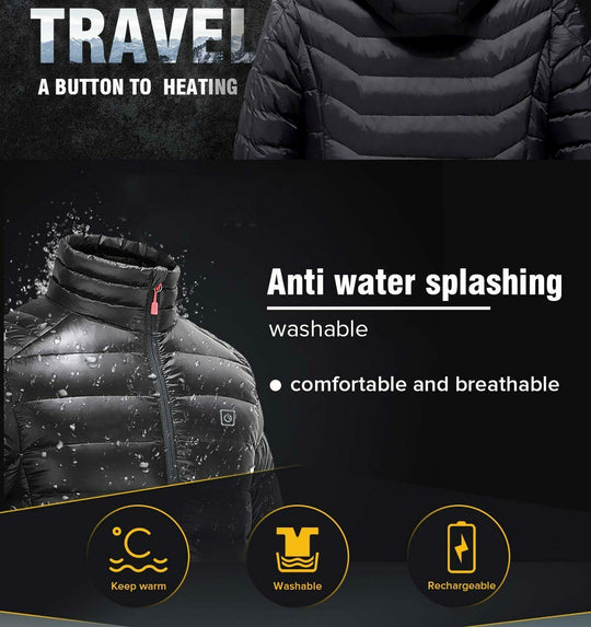 Electric Heated Jacket / Coat - USB Rechargeable Waterproof & Windproof