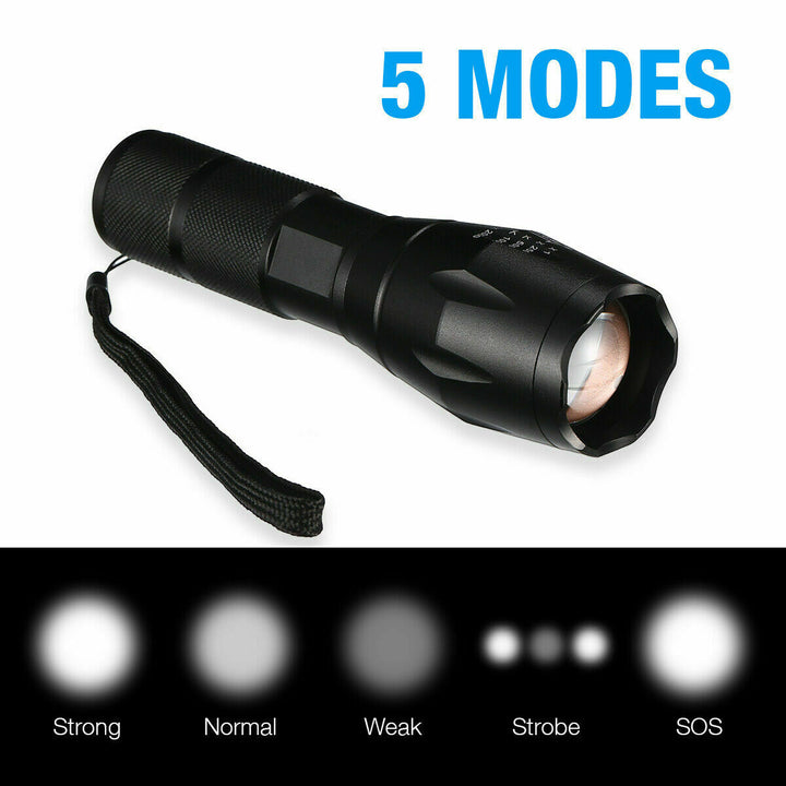 High Power Flashlight Tactical Led Rechargeable Torch (2- Pack)