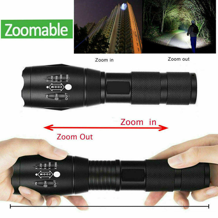 High Power Flashlight Tactical Led Rechargeable Torch (2- Pack)