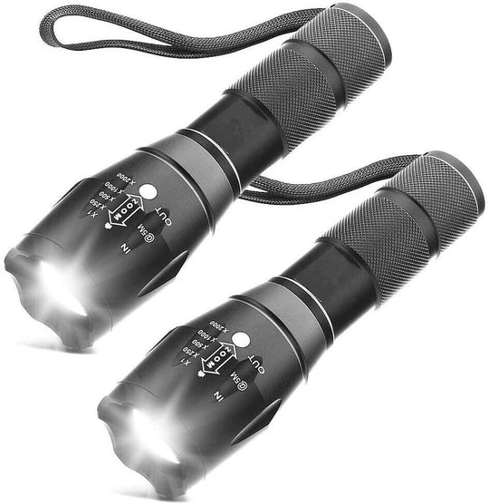 High Power Flashlight Tactical Led Rechargeable Torch (2- Pack)