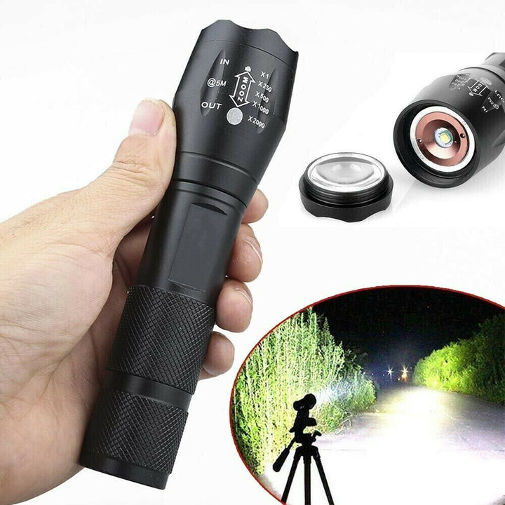 High Power Flashlight Tactical Led Rechargeable Torch (2- Pack)