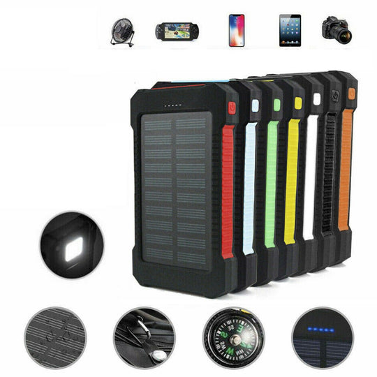 Solar Power Bank 50000mah Fully Waterproof with Torch & Compass