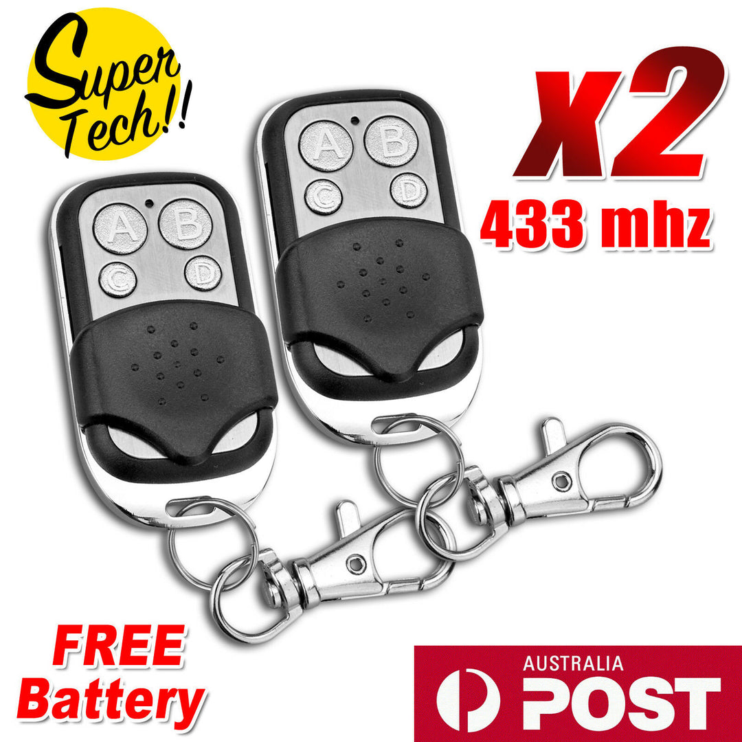 2x Universal Replacement Remote Control for Garage Door  Fob 433