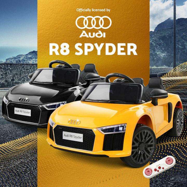 Kids Electric Car Audi R8 Spyder 12V (Black & Yellow)