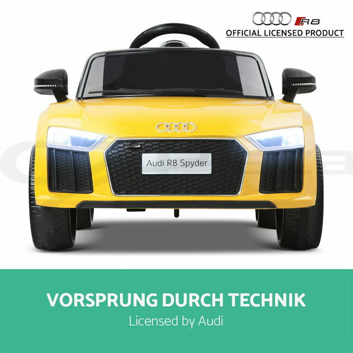 Kids Electric Car Audi R8 Spyder 12V (Black & Yellow)