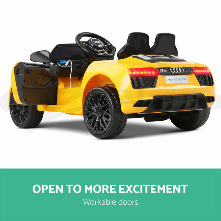 Kids Electric Car Audi R8 Spyder 12V (Black & Yellow)