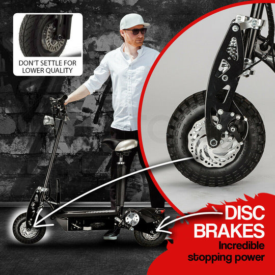 Turbo Electric Scooter 1000W 48V with LEDs Off Road Tyre