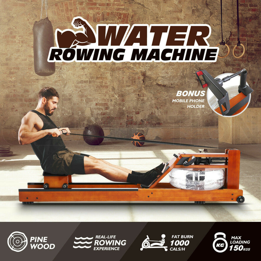 Premium Wooden Water Rowing Machine with Resistance Rower