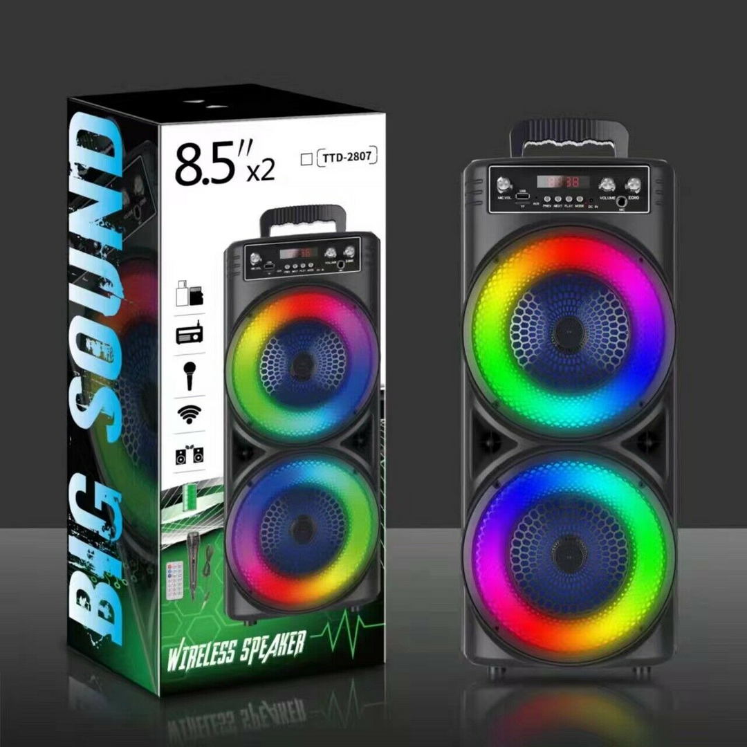 Maxi Bluetooth Portable Party Speaker With Mic ( RGB LED ) Ultra Subwoofer Bass
