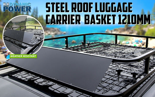 Universal Steel Roof Rack Powder Coated Basket Mesh Luggage Carrier 1.21m 4WD