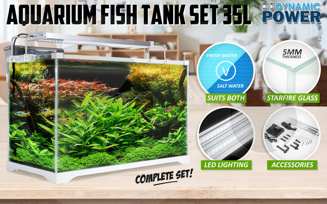 Aquarium Fish Tank Nano STARFIRE LED Light Complete Set Filter Pump 39L
