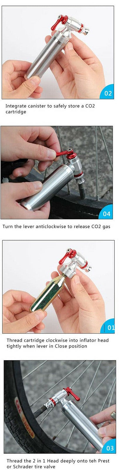 Portable mini aluminium Bicycle air pump