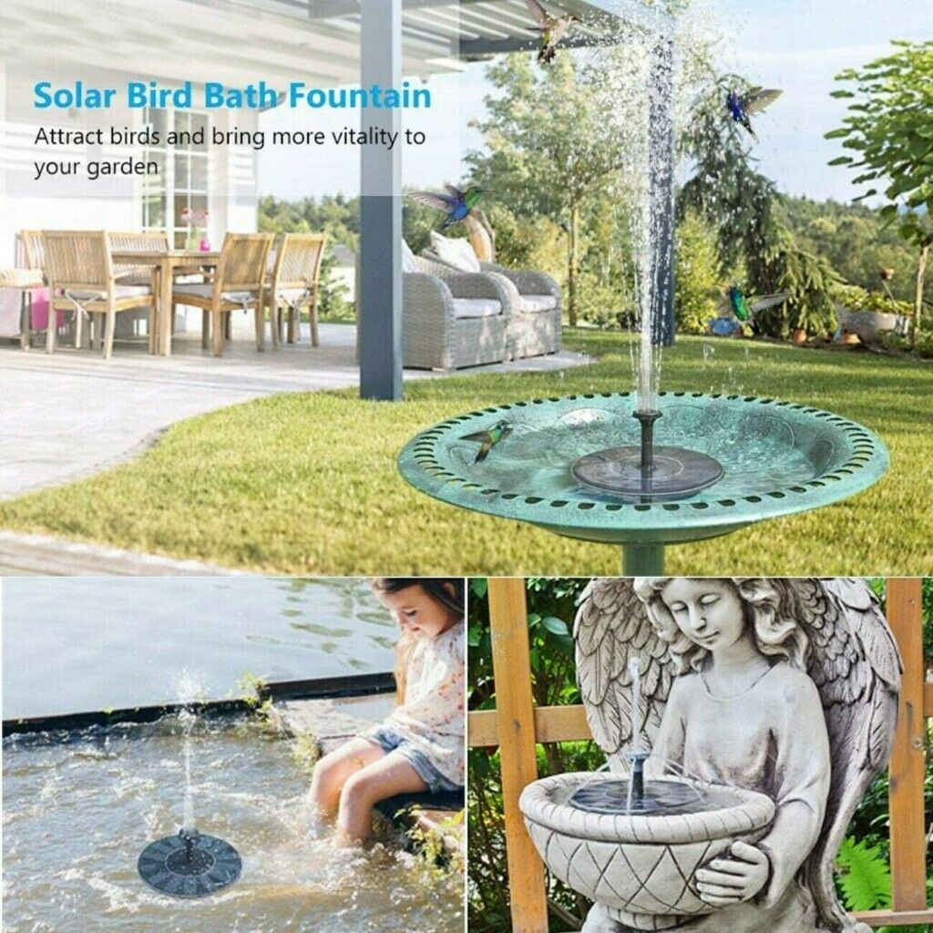 Solar Powered Fountain - Floating Bird Bath Water Pump