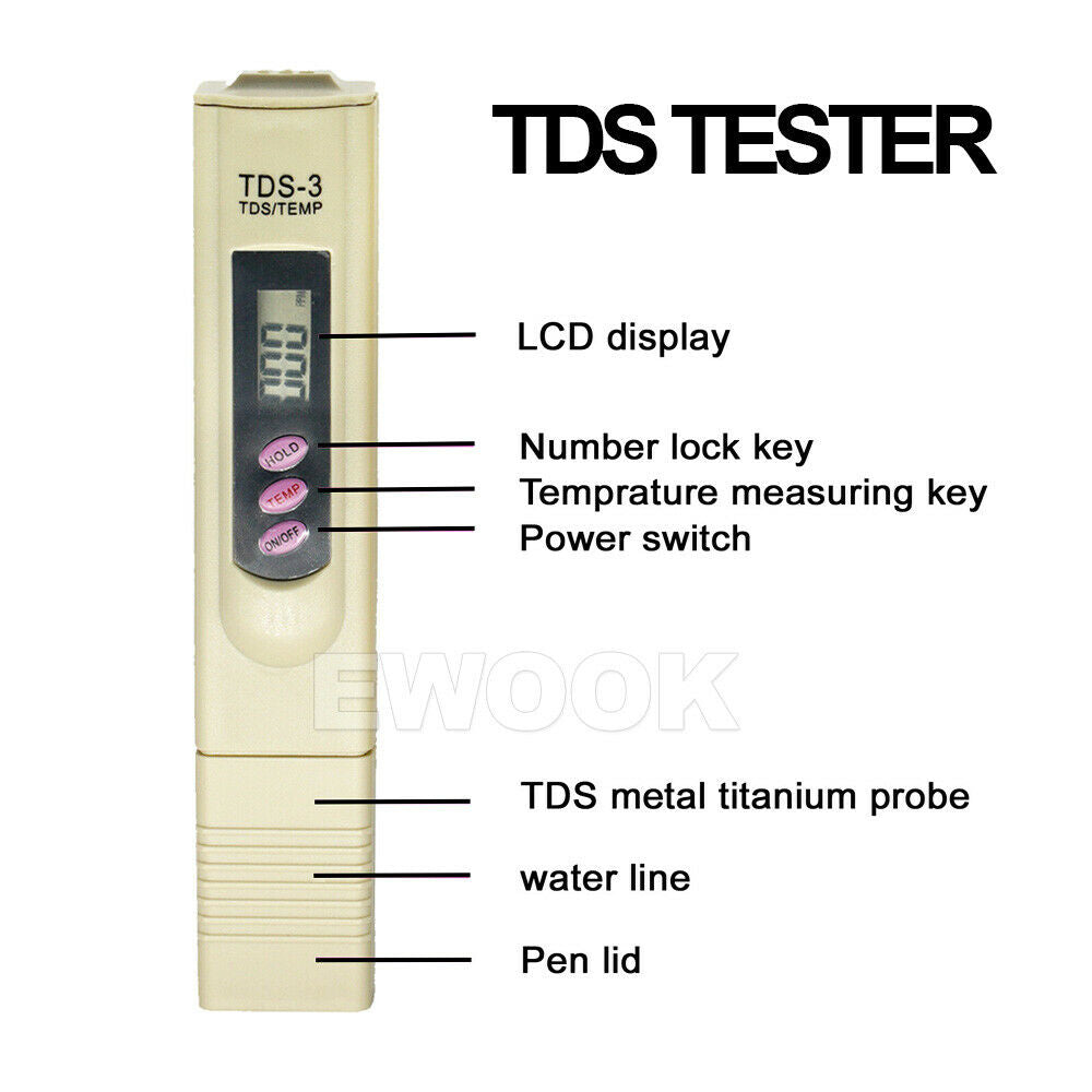 Digital PH & TDS Meter - Professional Water Tester for Pool, Aquarium and SPAs