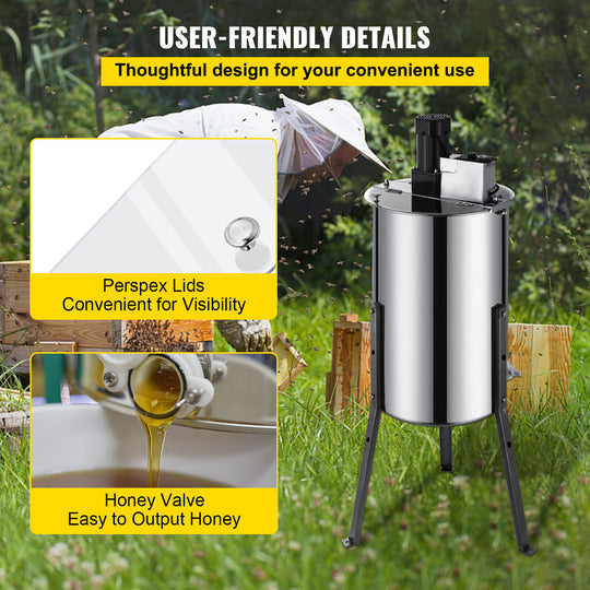 Electric Honey Extractor 3/6 Frame Beekeeping Stainless Steel Spinner