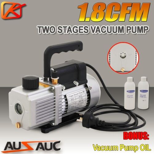 1.8CFM 2 Stages Refrigerant Vacuum Pump Refrigeration Gauges Tools Air Condition