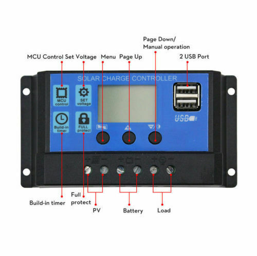 Portable Solar Panel Kit (10W 12V +10A Solar Panel with regulator) Perfect for Camping